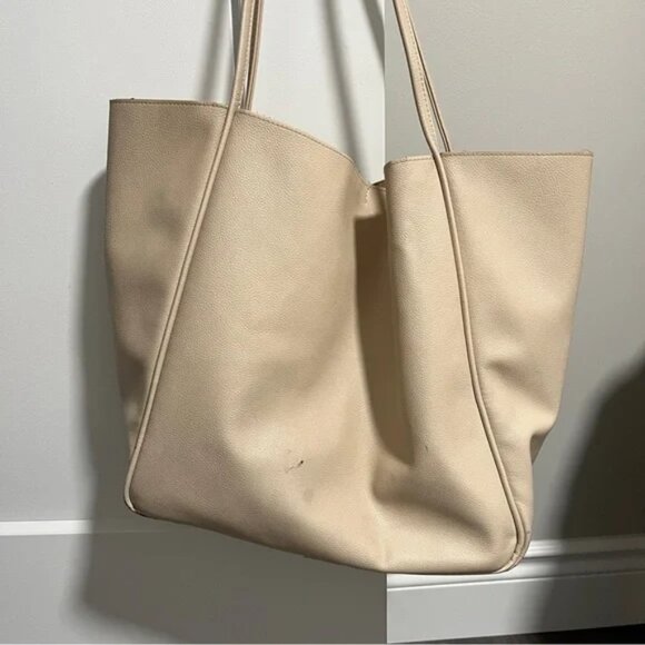H&M Solid Large Bags & Handbags for Women for sale | eBay H&M Gray Large Tote Bag Top Handles Blush Pink Lining Work Bag Never Full